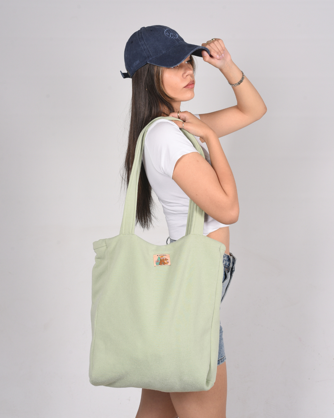 Green tote bag