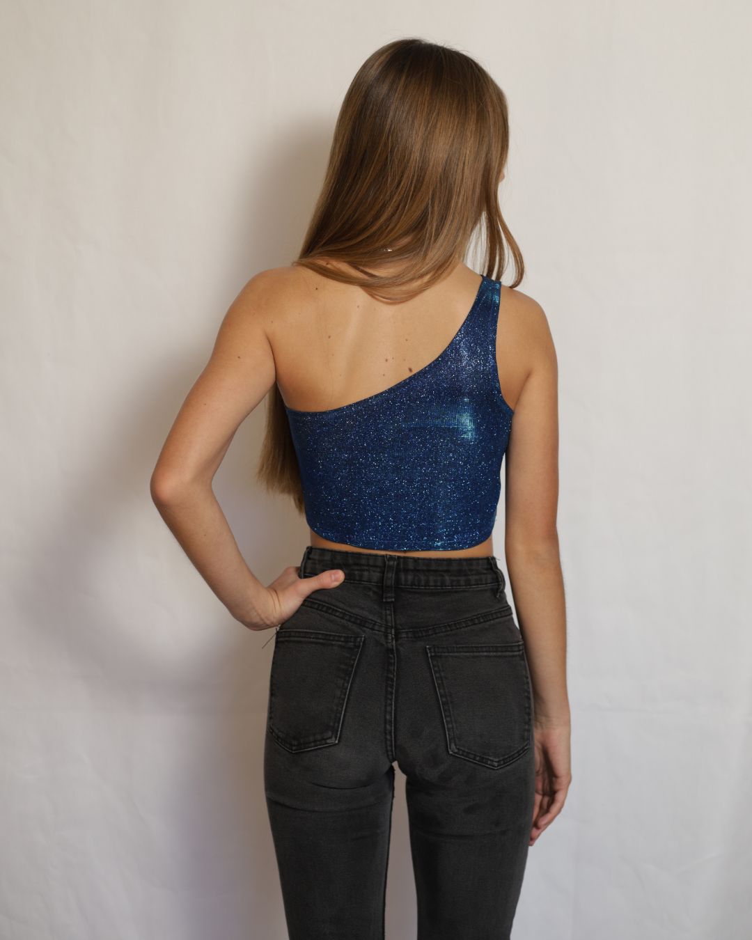 Glitter one strap crop tops  tops