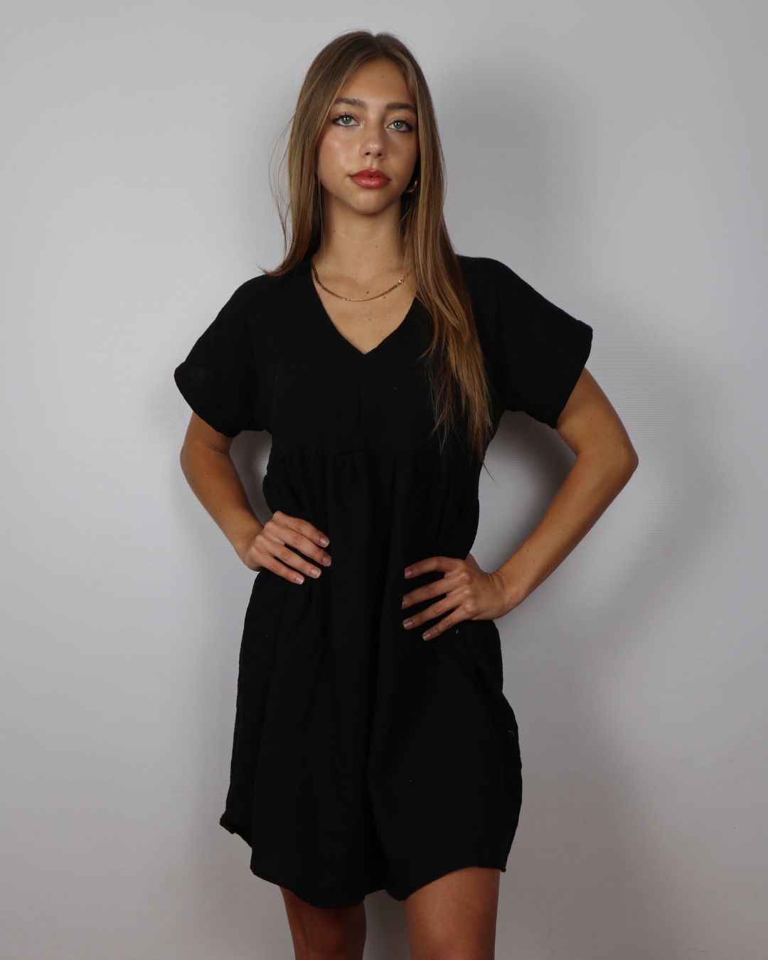 Black midi dress