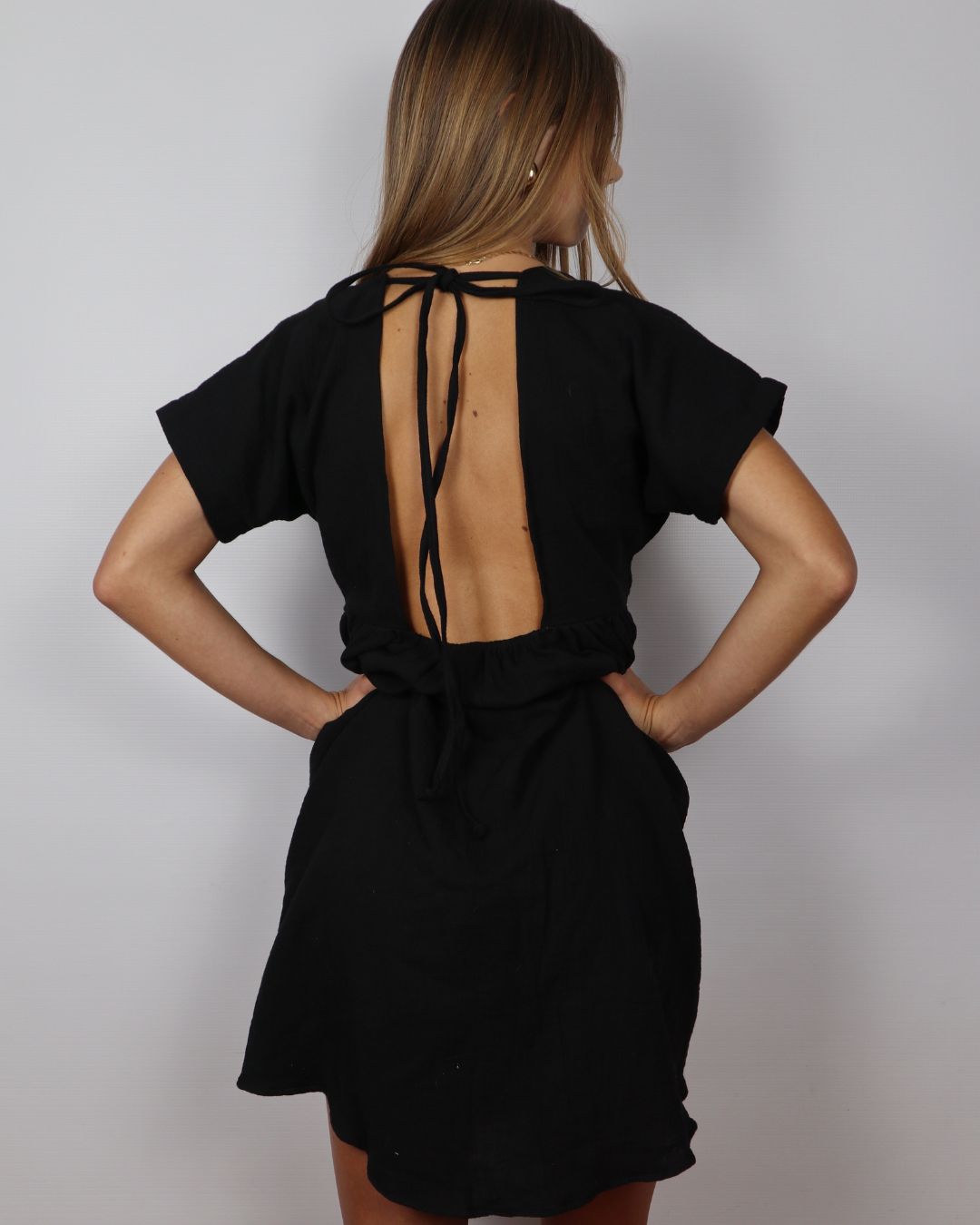 Black midi dress