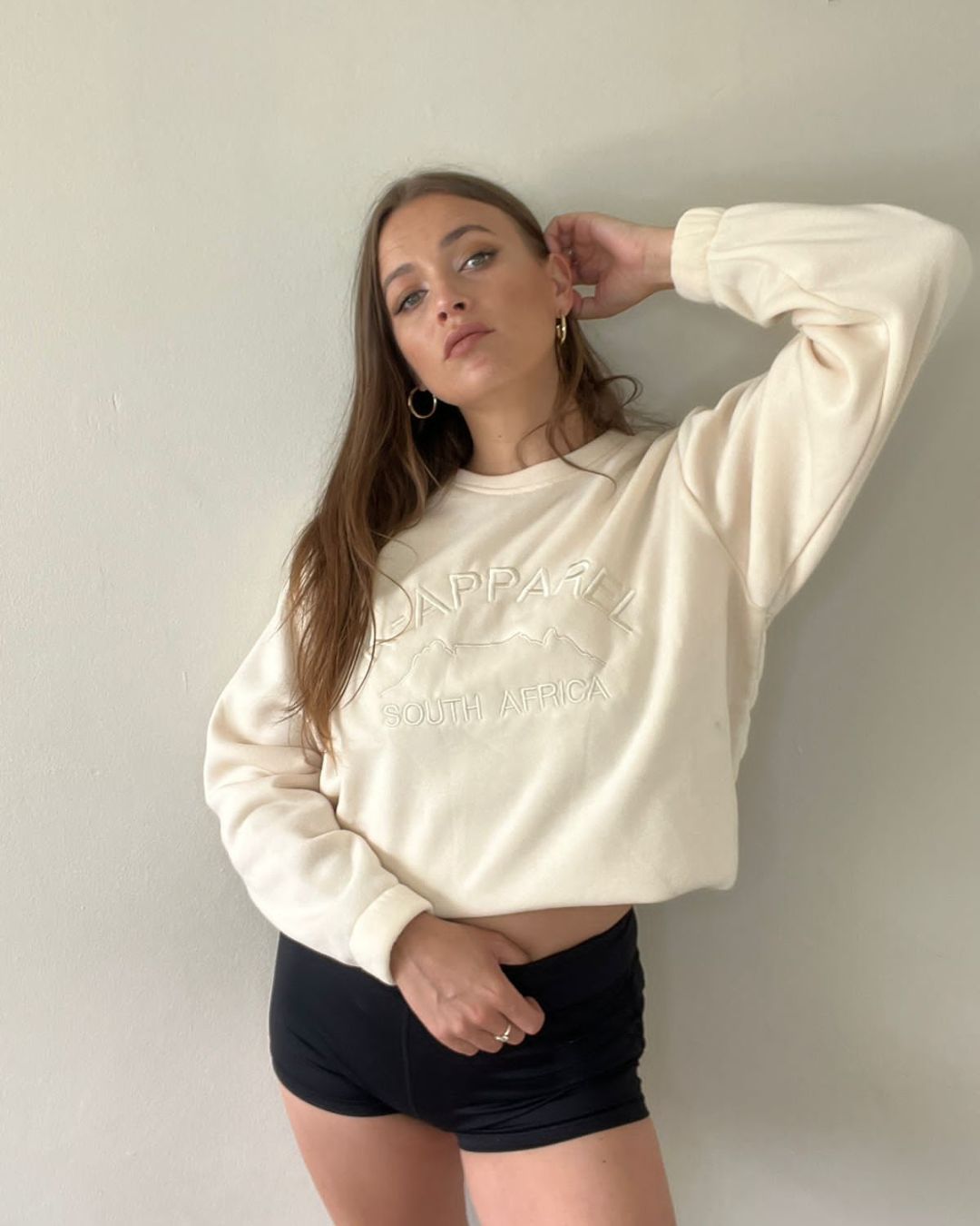 Cream South African crewneck sweater 