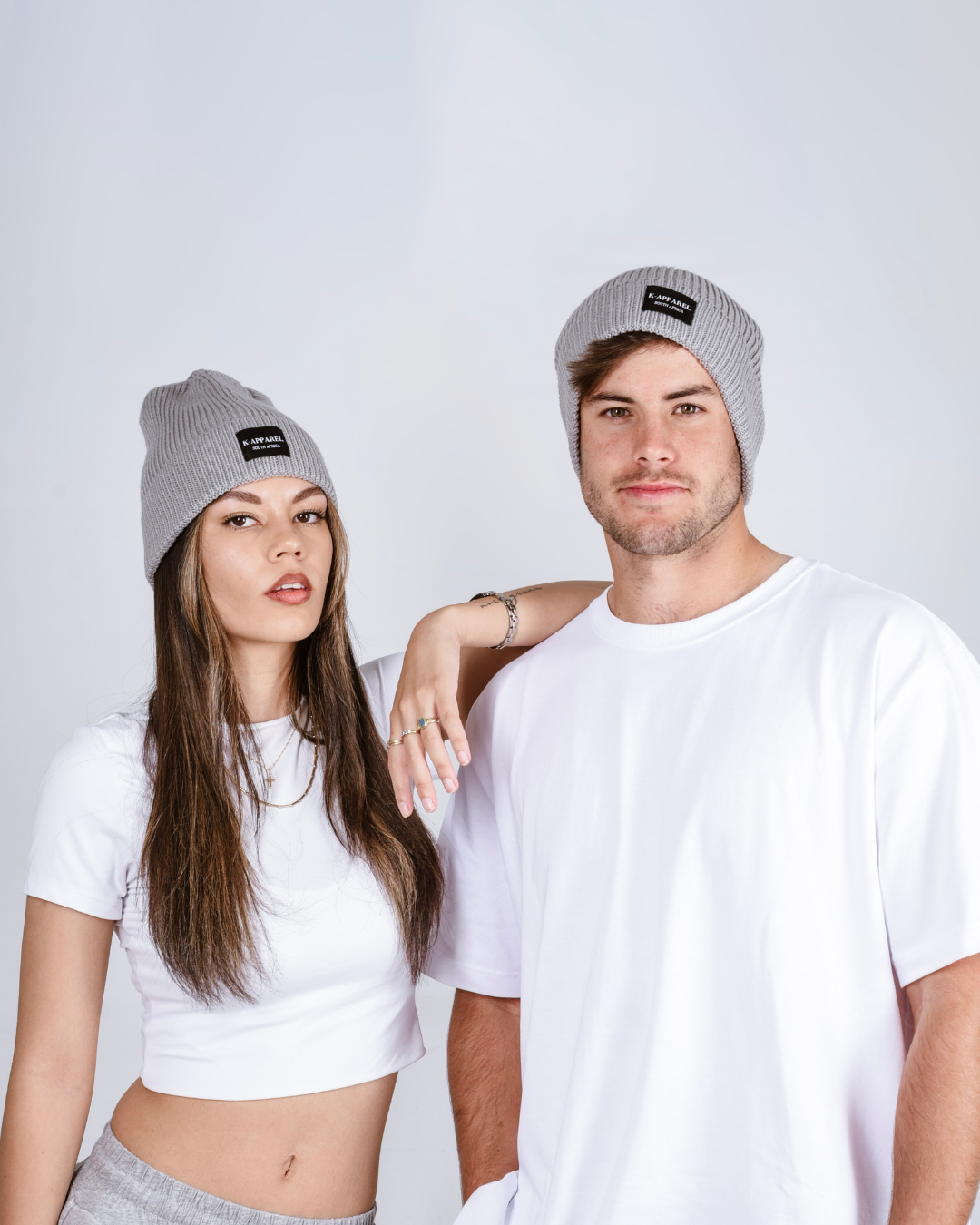 Grey knit beanie