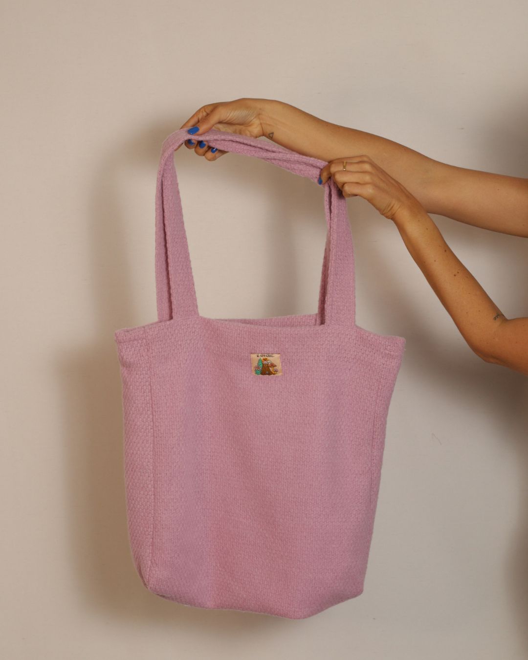 Purple pink tote bag with a patch 