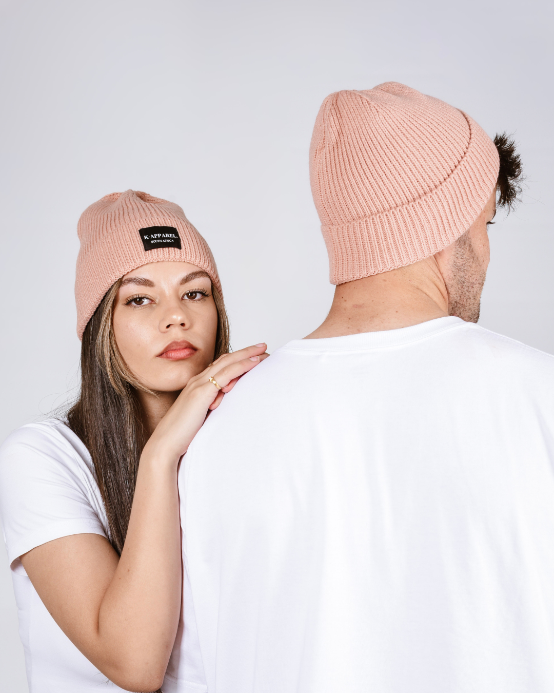 pink knit beanie 