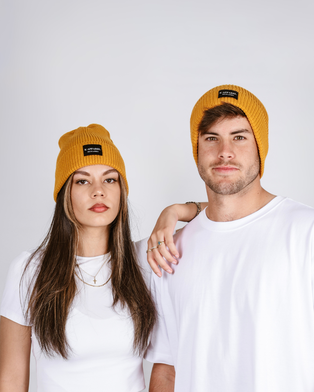 mustard knit beanie